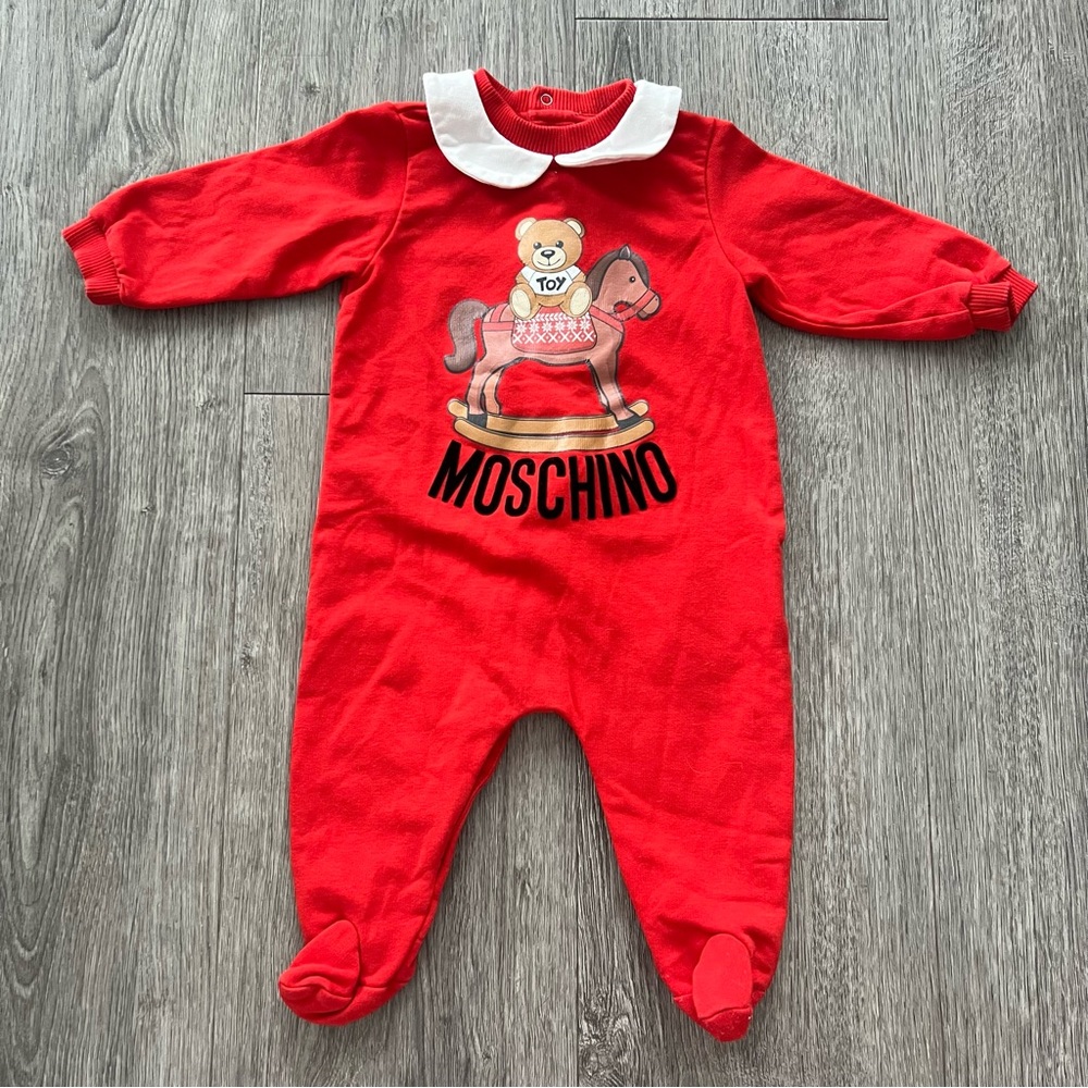 Moschino Red Kids One Piece with Bear Design